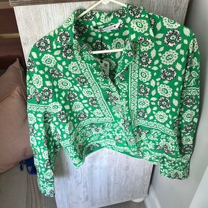Zara Cropped Button Down